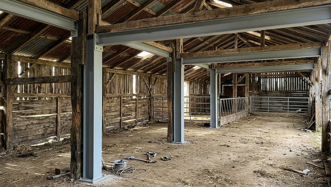 노후 축사 태양광 설치 시 H빔 등 구조물 보강